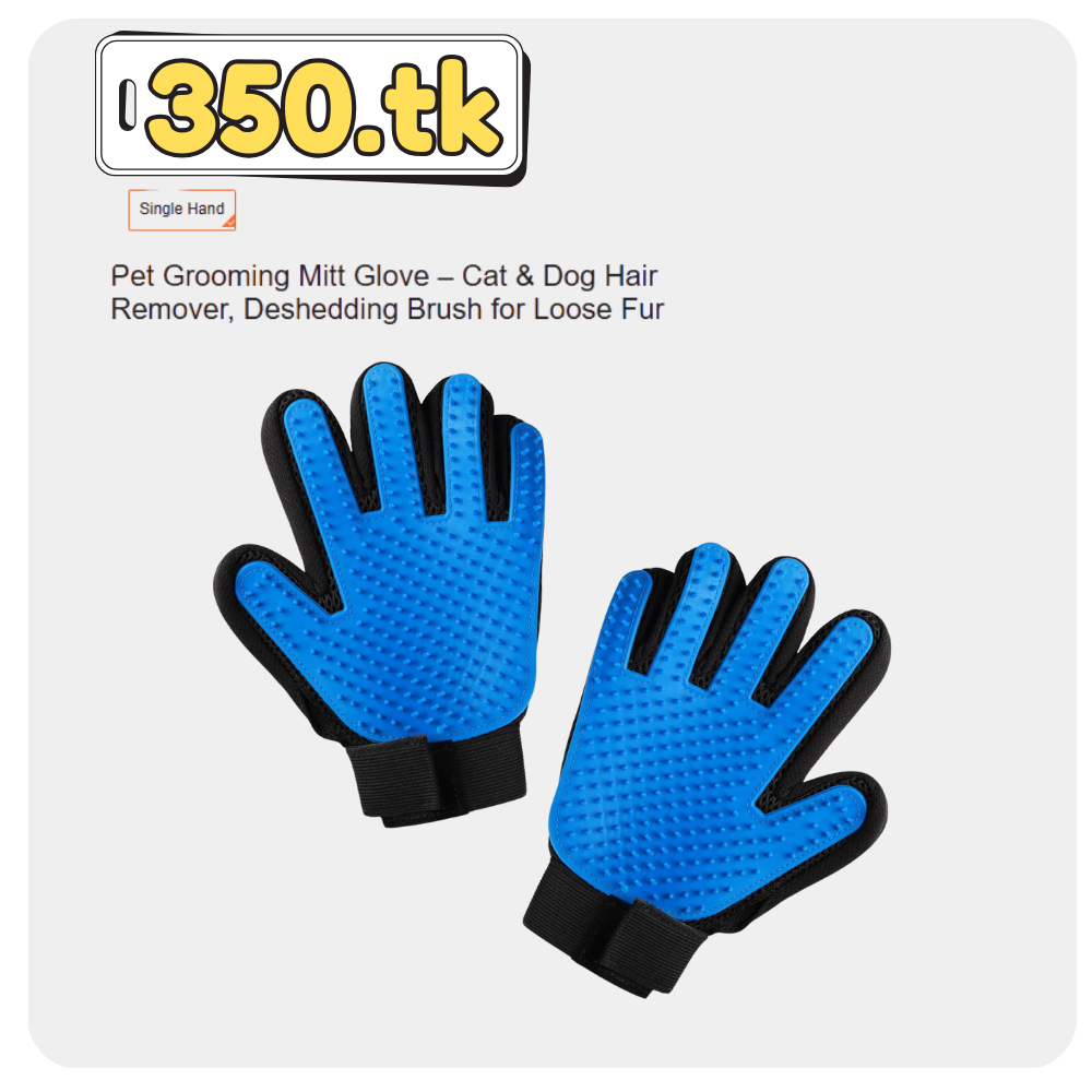 Pets First Dog & Cat Grooming Gloves - Professional Cat Hair Remover Glove - Image 2