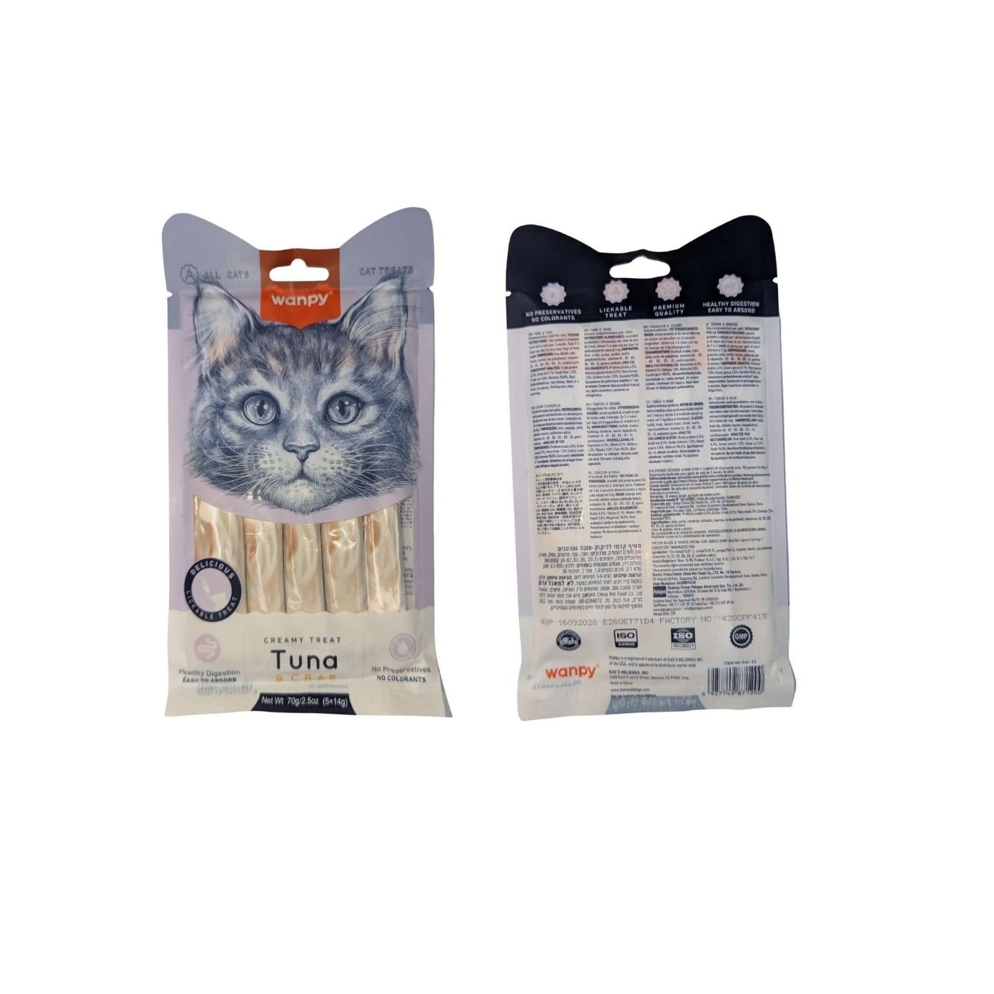 Wanpy Creamy Lickable Cat Treats Tuna & Crab