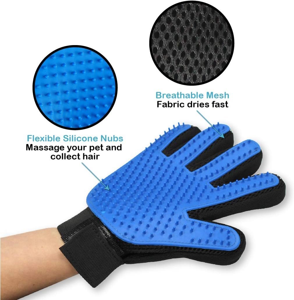 Pets First Dog & Cat Grooming Gloves - Professional Cat Hair Remover Glove - Image 3