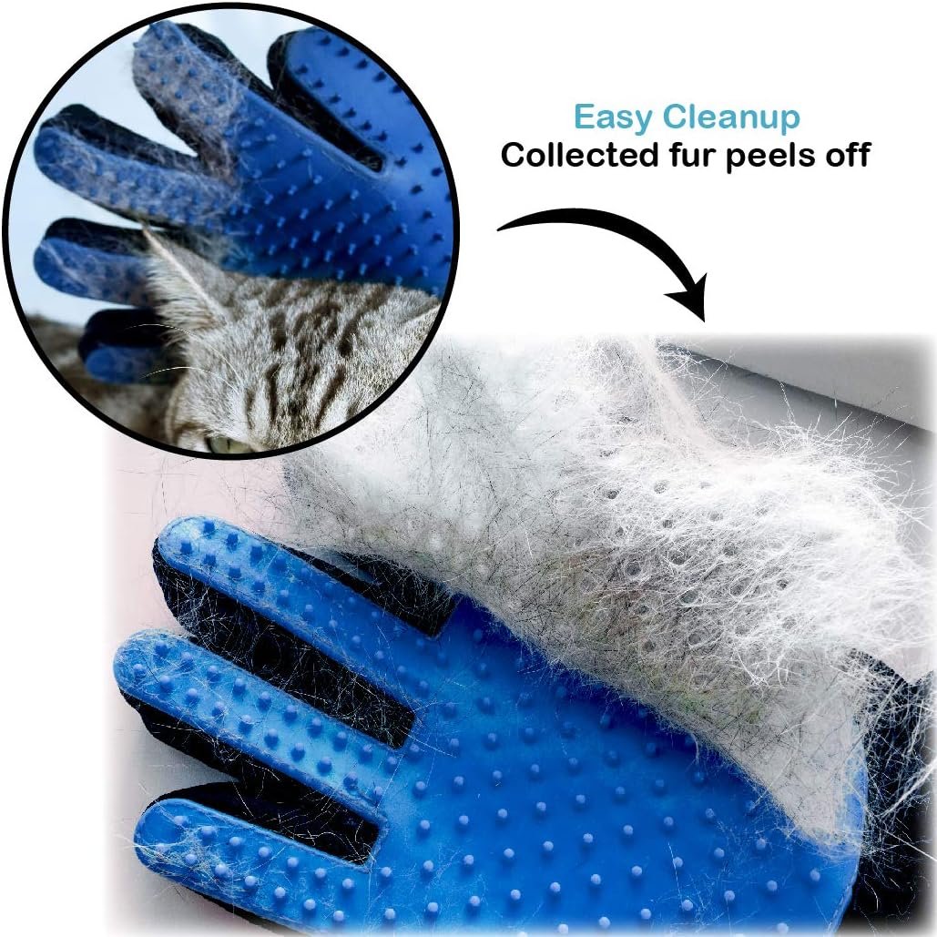Pets First Dog & Cat Grooming Gloves - Professional Cat Hair Remover Glove - Image 4