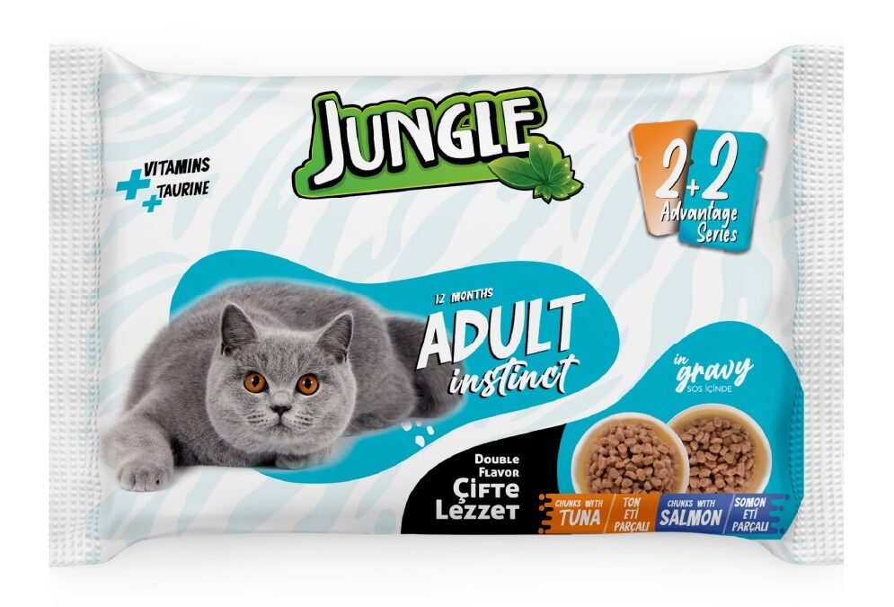 Jungle Adult Pouch 4pc Combo Salmon & Beef 4×100gm