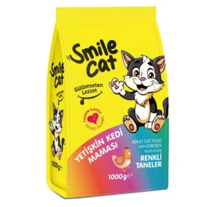 Smile Cat Adult Dry Cat Food with Chicken Colour Free 1KG