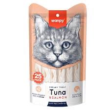 Wanpy Creamy Cat Treat Tuna & Salmon 350gm (25×14gm)