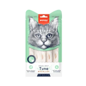 Wanpy Creamy Cat Treat Tuna & Scallop 70gm (5×14gm)