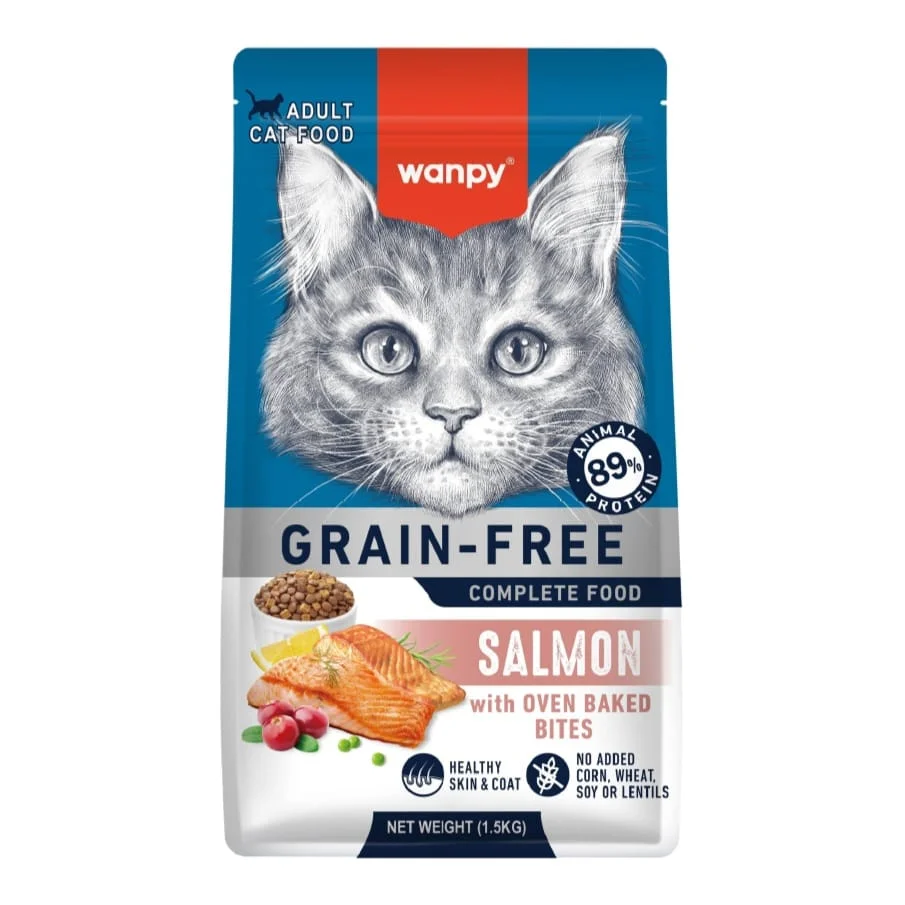 Wanpy Grain Free Super Premium Dry Cat Food Adult Salmon 1.5KG