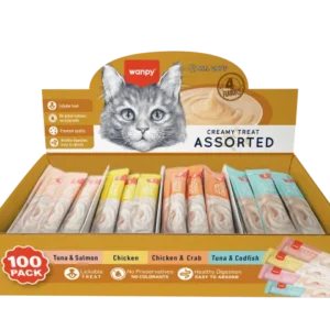 Wanpy Creamy Cat Treat Assorted Mix Flavour 1400gm (100×14gm)