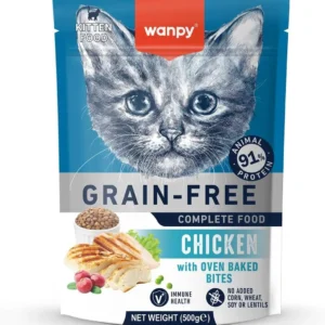 Wanpy Grain Free Super Premium Dry Cat Food Kitten Chicken 500gm