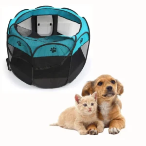 Portable Foldable Waterproof Pet Playpen – Mesh Open-Air Tent House for Small Dogs & Cats