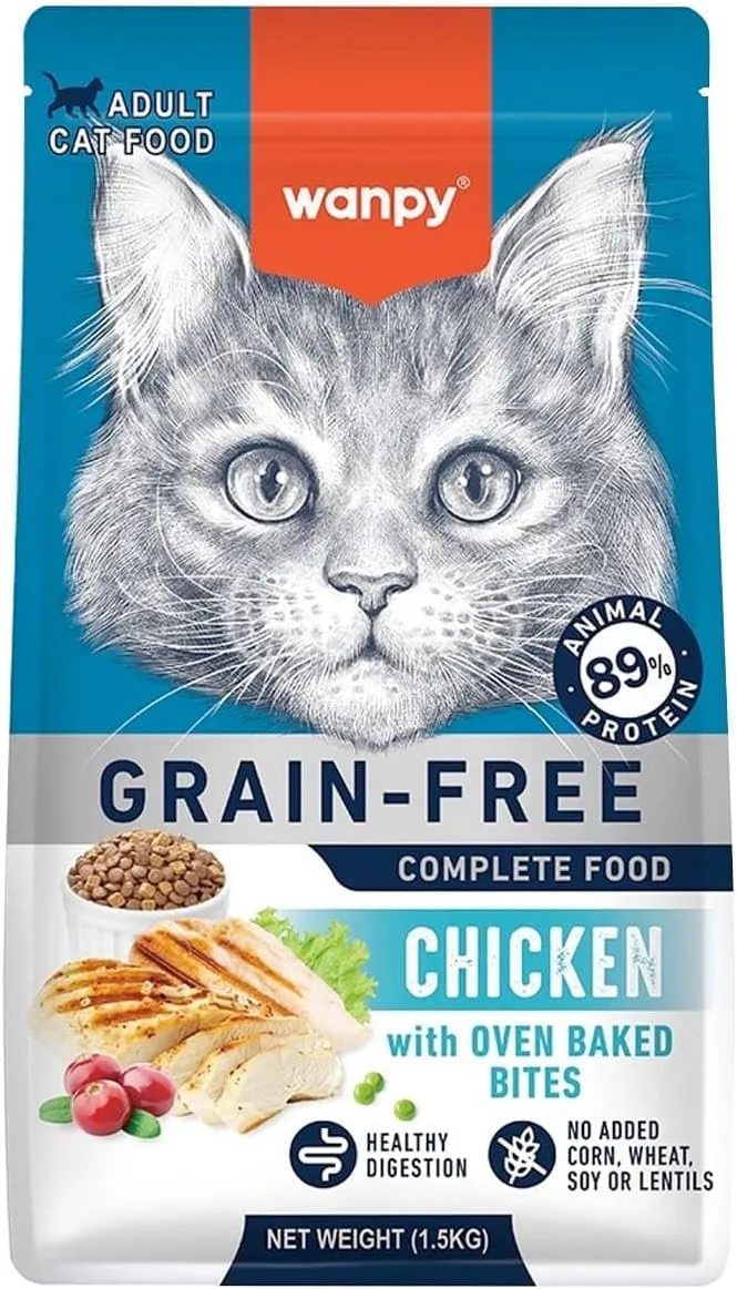 Wanpy Grain Free Super Premium Dry Cat Food Adult Chicken 500gm