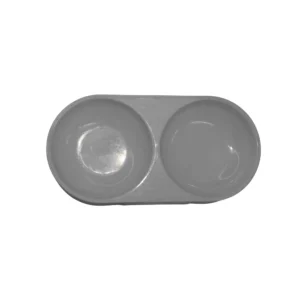 Double Cat Food & Water Bowl | Small Size Plastic Twin Dish for Cats and Puppies