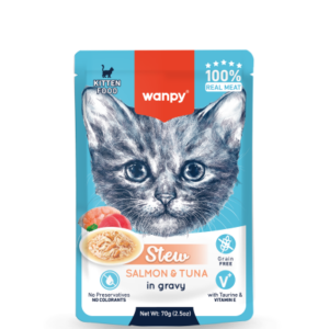 Wanpy Stew in Gravy Pouch Kitten Salmon & Tuna 70gm