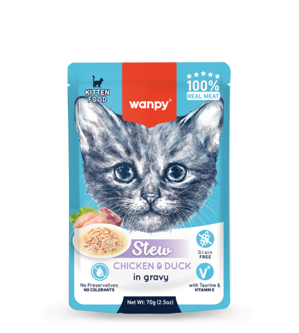 Wanpy Stew in Gravy Pouch Kitten Chicken & Duck 70gm