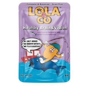Lola & Co HEALTHY BRAIN & VISION Pouch Tuna Topping Mackerel in Jelly for All Cats 80gm