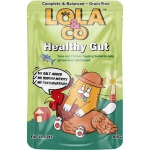 Lola & Co HEALTHY GUT Pouch Tuna & Chicken Topping Surimi in Jelly for All Cats 80gm