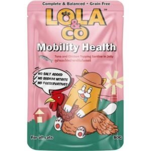 Lola & Co MOBILITY HEALTH Pouch Tuna & Chicken Topping Sardine in Jelly for All Cats 80gm