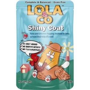 Lola & Co SHINY COAT Pouch Tuna & Chicken Topping Seafood in Jelly for All Cats 80gm