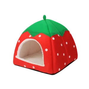 Warm Cotton Foldable Strawberry Cat House