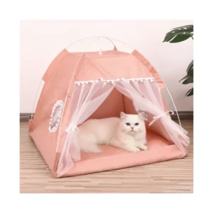 Portable Cute Floral Pet Tent House Bed