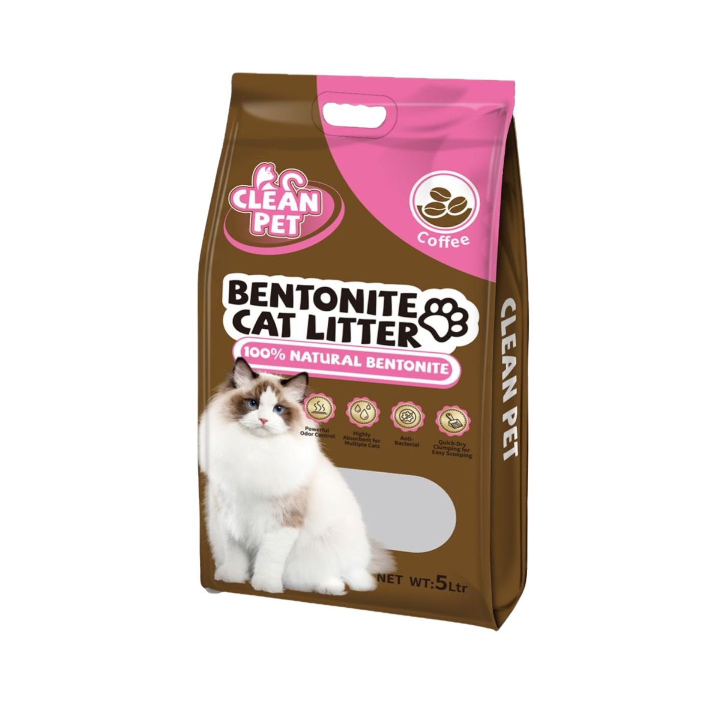 Clean Pet Bentonite Cat Litter coffee 10L