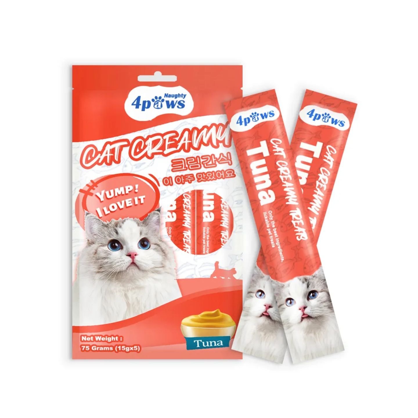 Naughty 4Paws Cat Creamy Treat Tuna (5×15g)