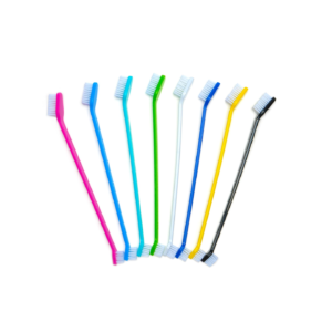 dual-ended pet toothbrushes designed for cleaning the teeth of dogs and cats.