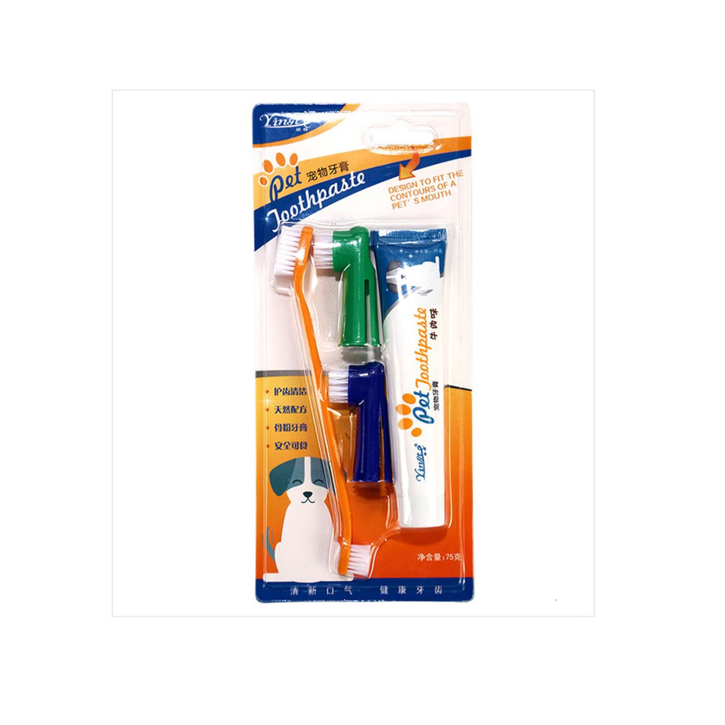 Toothpaste and toothbrush dental kit for cats and dogs