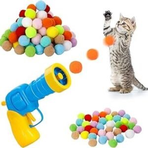 Interactive Cat Ball Launcher Toy Gun with Soft Balls – Fun Training & Exercise Toy for Cats