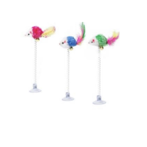 Cup spring mouse cat toys