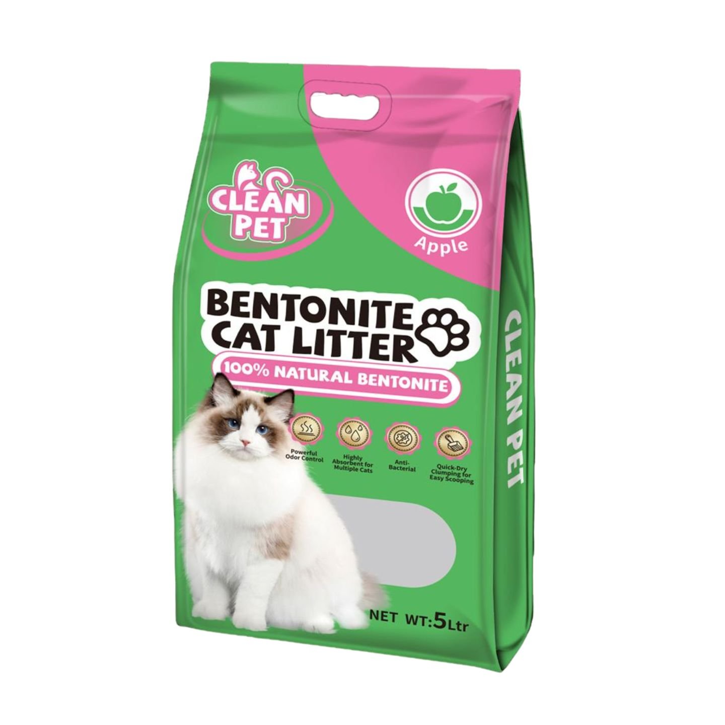 Clean Pet Bentonite Cat Litter Apple 5L