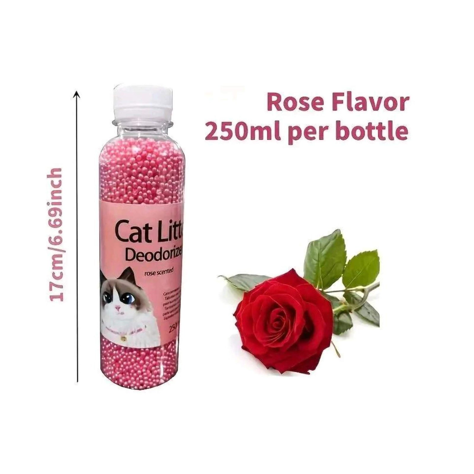 Cat Litter Deodorizer Beads – 250ml Rose
