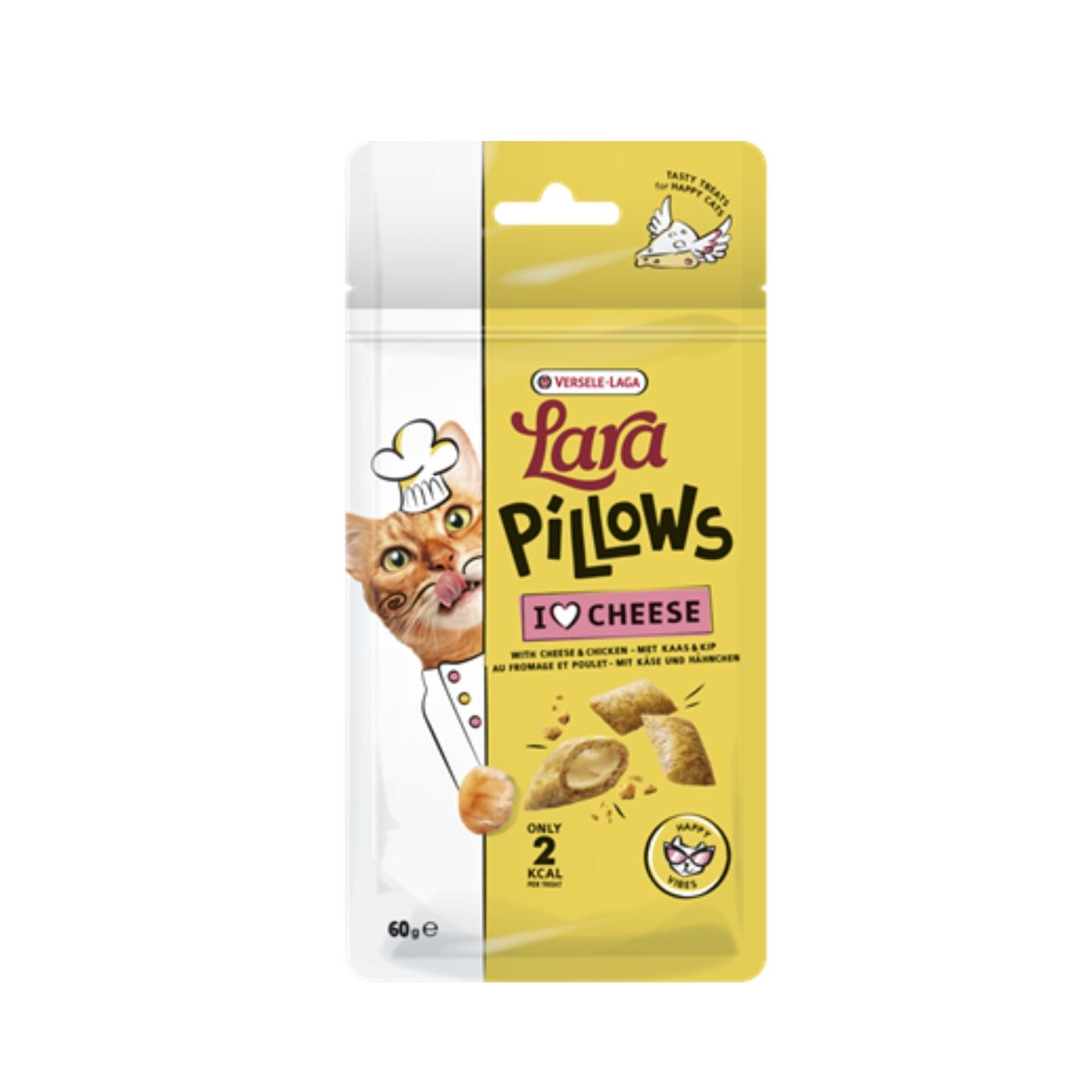 Lara Pillows with Cheese Happy Vibes Dry Cat Treat 60gm