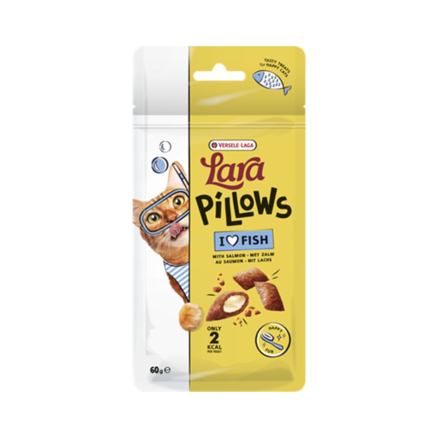 Lara Pillows with Fish Happy Fur Dry Cat Treat 60gm