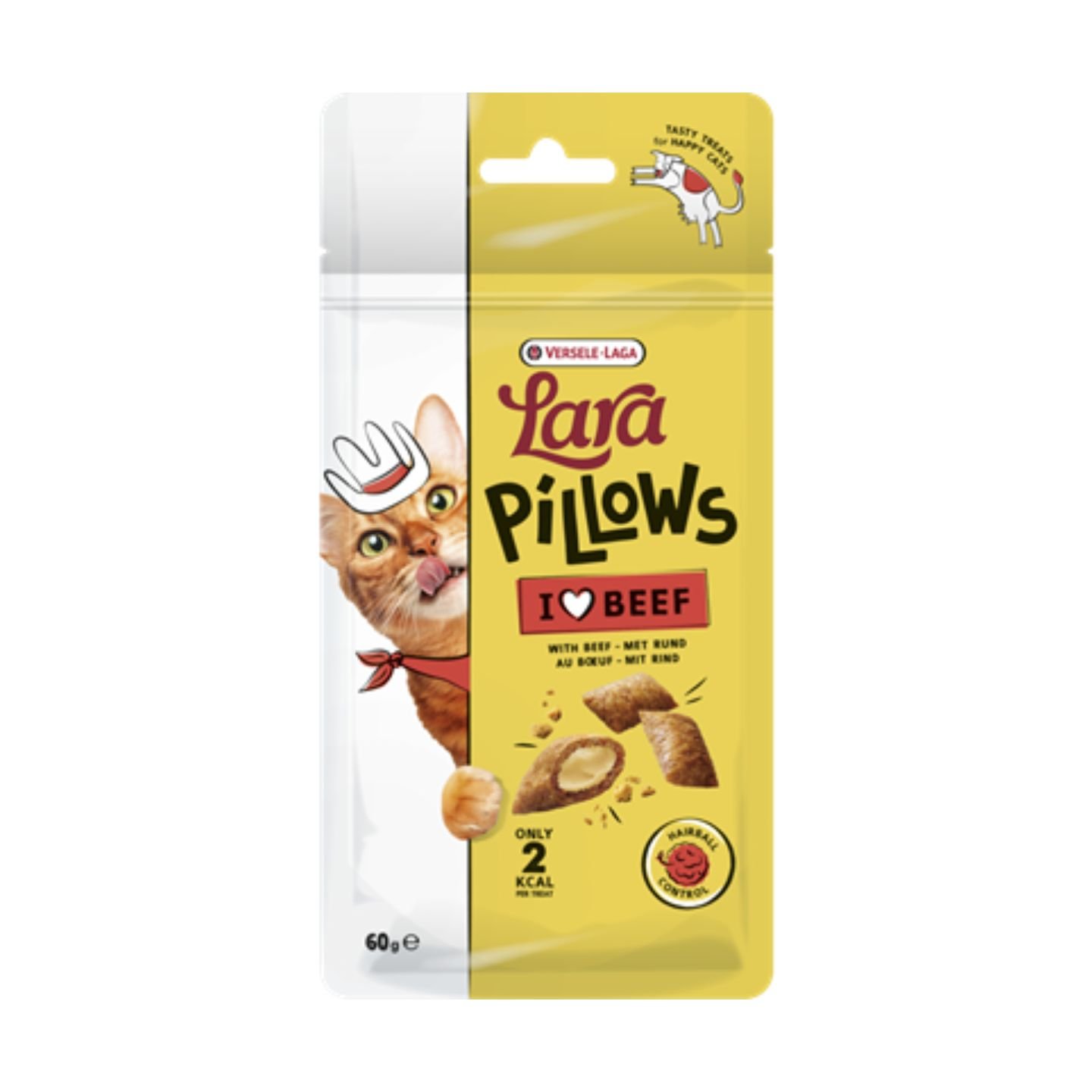 Lara Pillows with Beef Hairball Control Dry Cat Treat 60gm