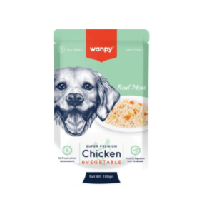 Wanpy Super Premium Chicken and Vegetable Wet Dog Food Pouch - 100g