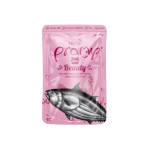 Pramy BEAUTY Pouch Tuna Meat Topping Chicken Meat in Gravy for All Cats 70gm