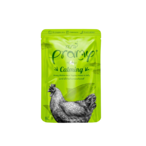 Pramy CALMING Pouch Chicken Meat Topping Salmon in Jelly for Adult 70gm